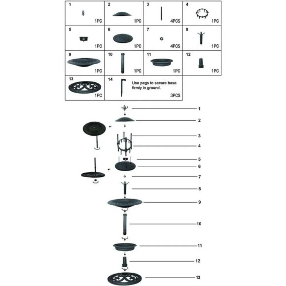 Amazing Plastic Birdbath Bird Feeder with Planter for Garden Lawn Backyard Patio